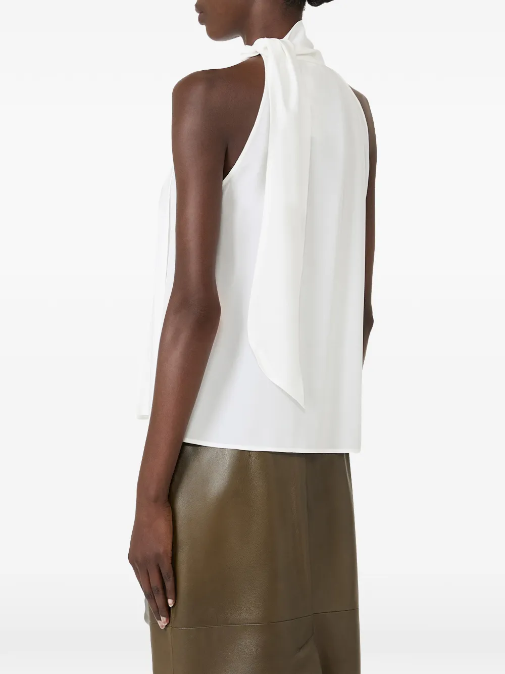 Max Mara Blouse met gestrikte halternek Wit