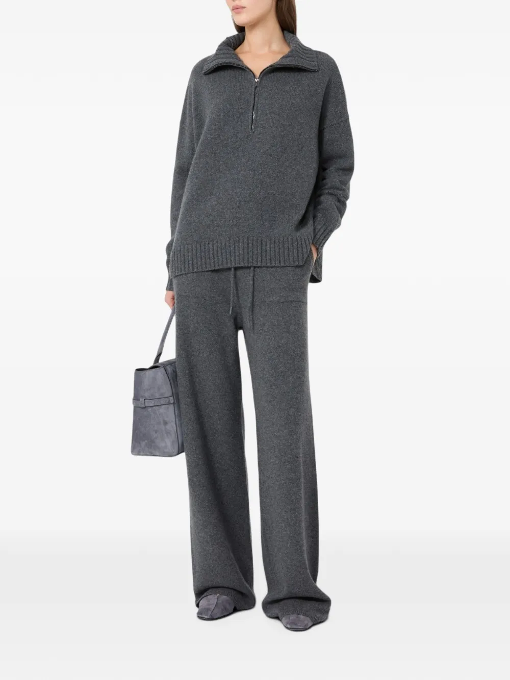 Max Mara Kasjmier trui met rits Grijs