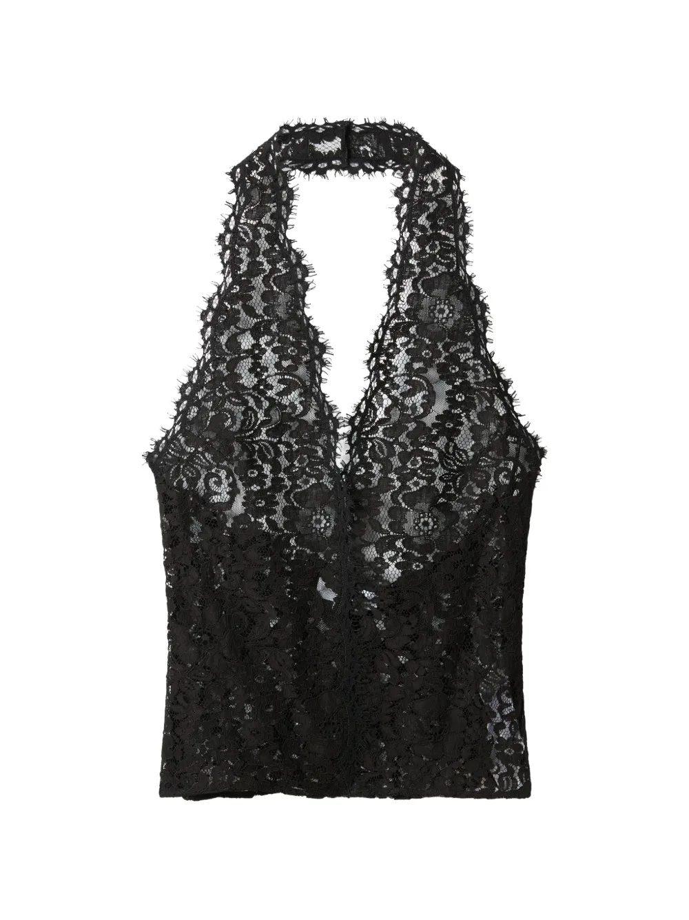 Stella McCartney halterneck lace top - Nero