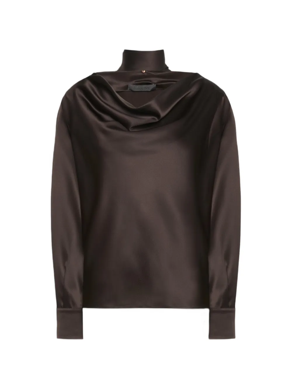 Max Mara chemise en soie à col bénitier - Marron