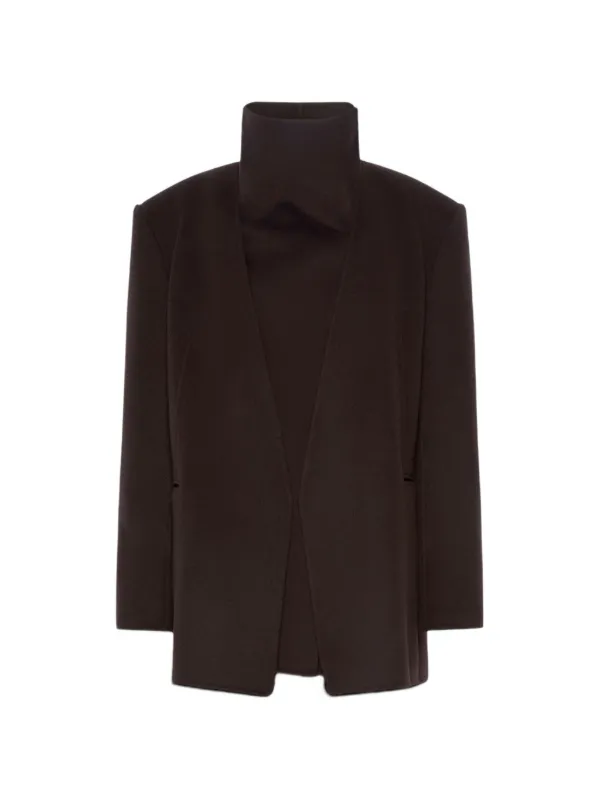 Sportmax High-neck Virgin Wool Jacket in Brown