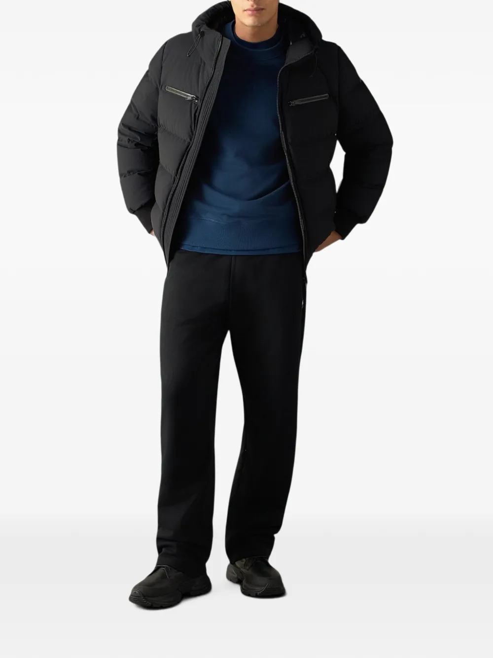 Moose Knuckles Soho hooded quilted jacket Zwart