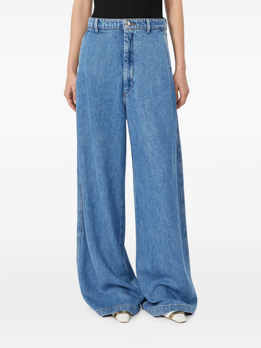 Sportmax Jeans met wijde pijpen Blauw