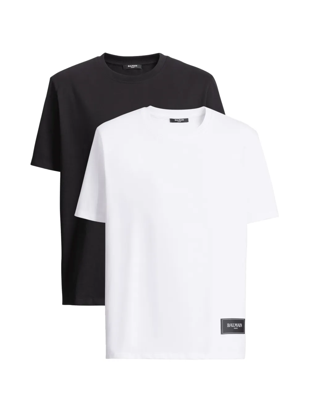 Balmain Twee T-shirts met logopatch Zwart
