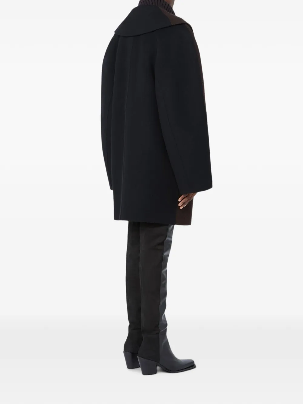 Sportmax Jas met colourblocking en sjaalkraag Bruin
