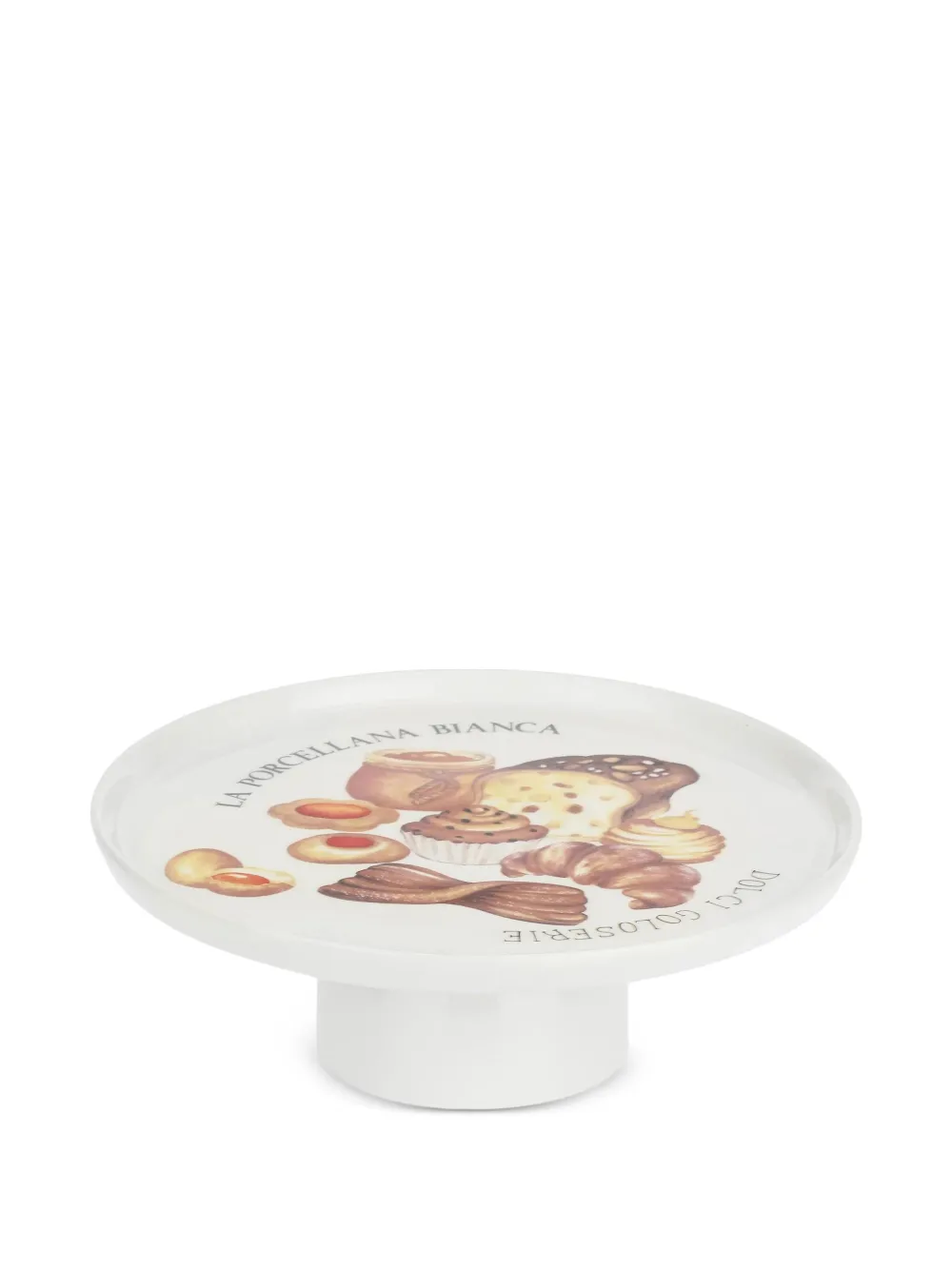LA PORCELLANA BIANCA Goloserie printed cake stand - Weiß