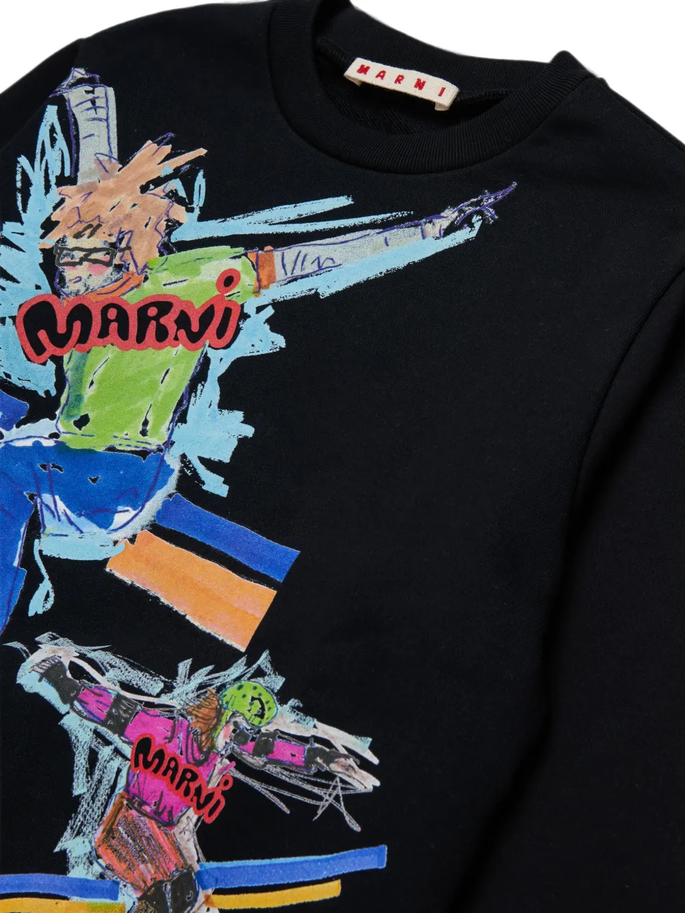 Marni Kids Sweater met grafische print Zwart