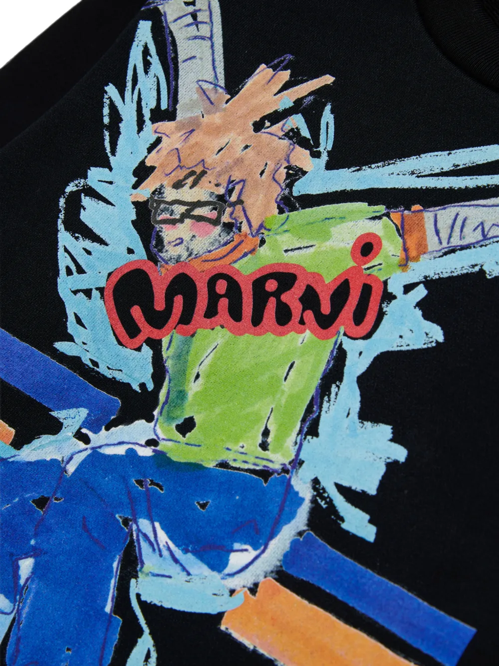 Marni Kids Sweater met grafische print Zwart