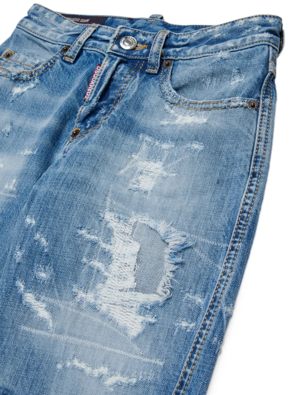 DSQUARED2 KIDS Kawaii jeans met gerafelde afwerking Blauw