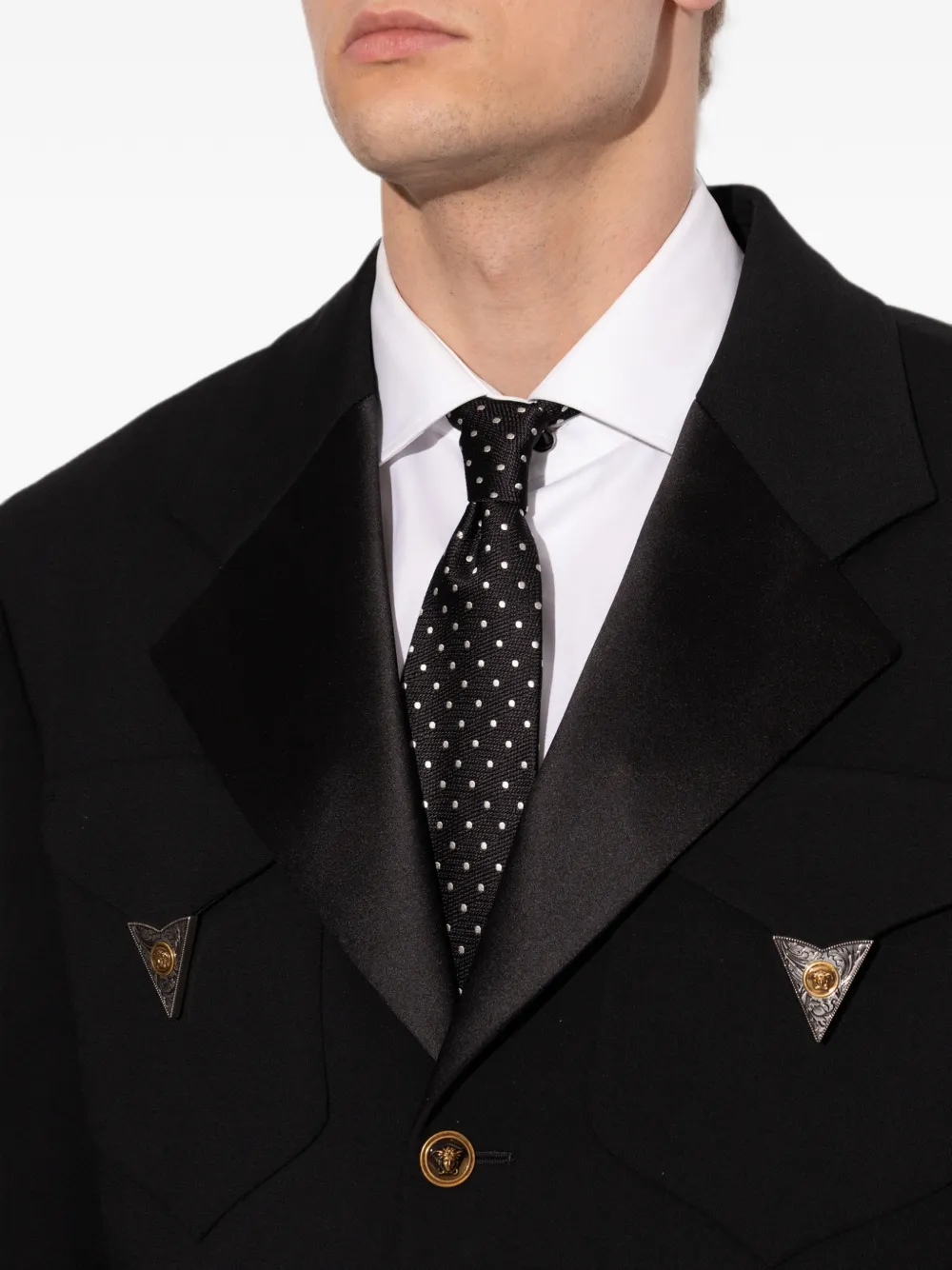 TOM FORD Stropdas met stippen Zwart
