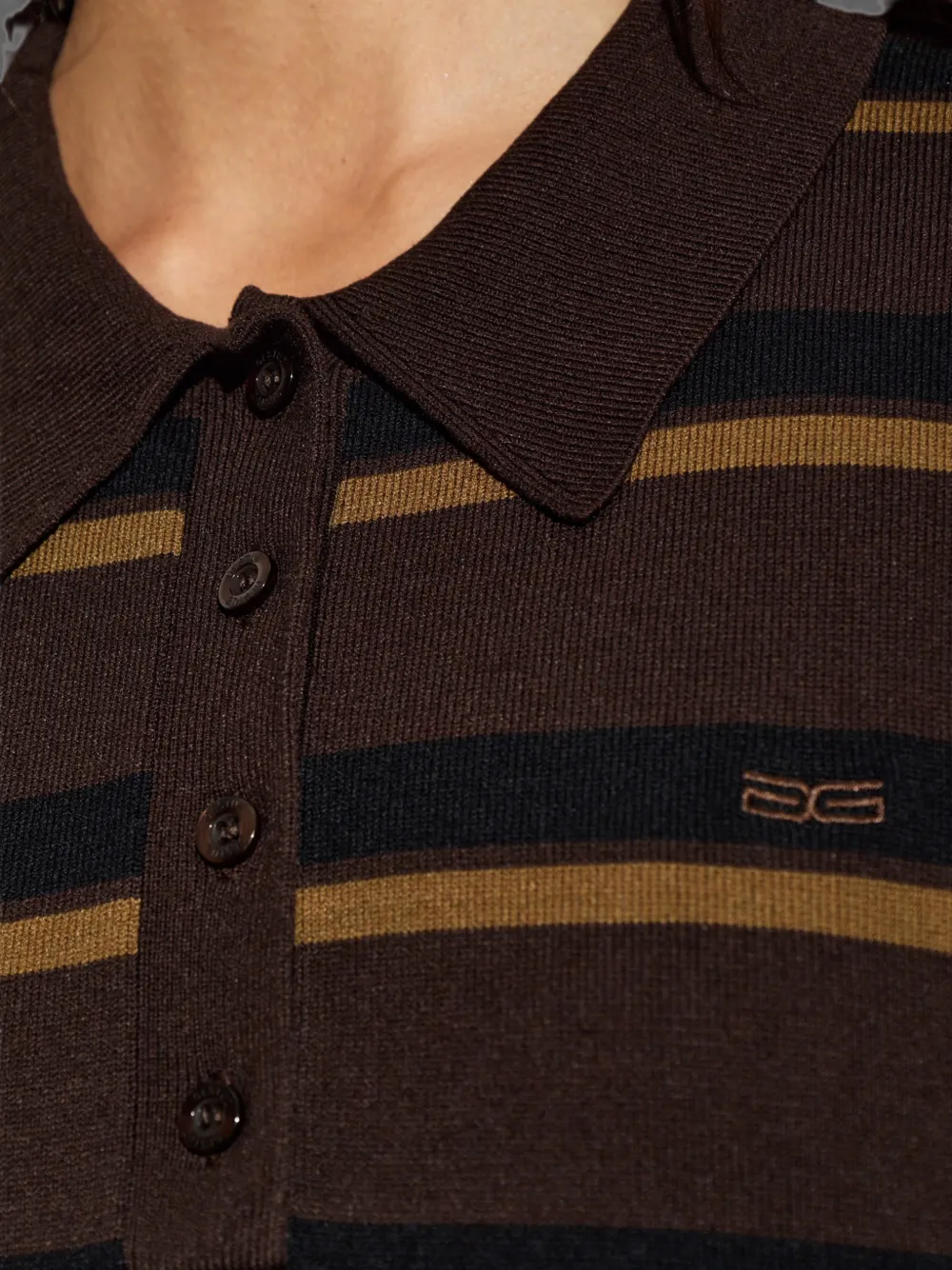 Gestuz Gestreept poloshirt Bruin