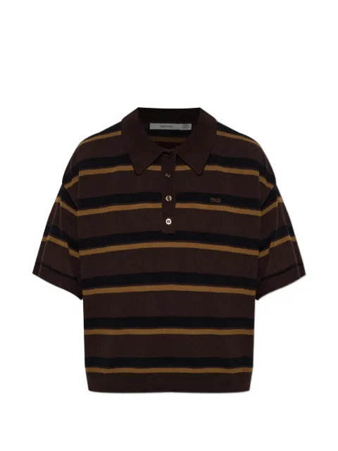 Gestuz playera tipo polo manga corta con rayas estampadas