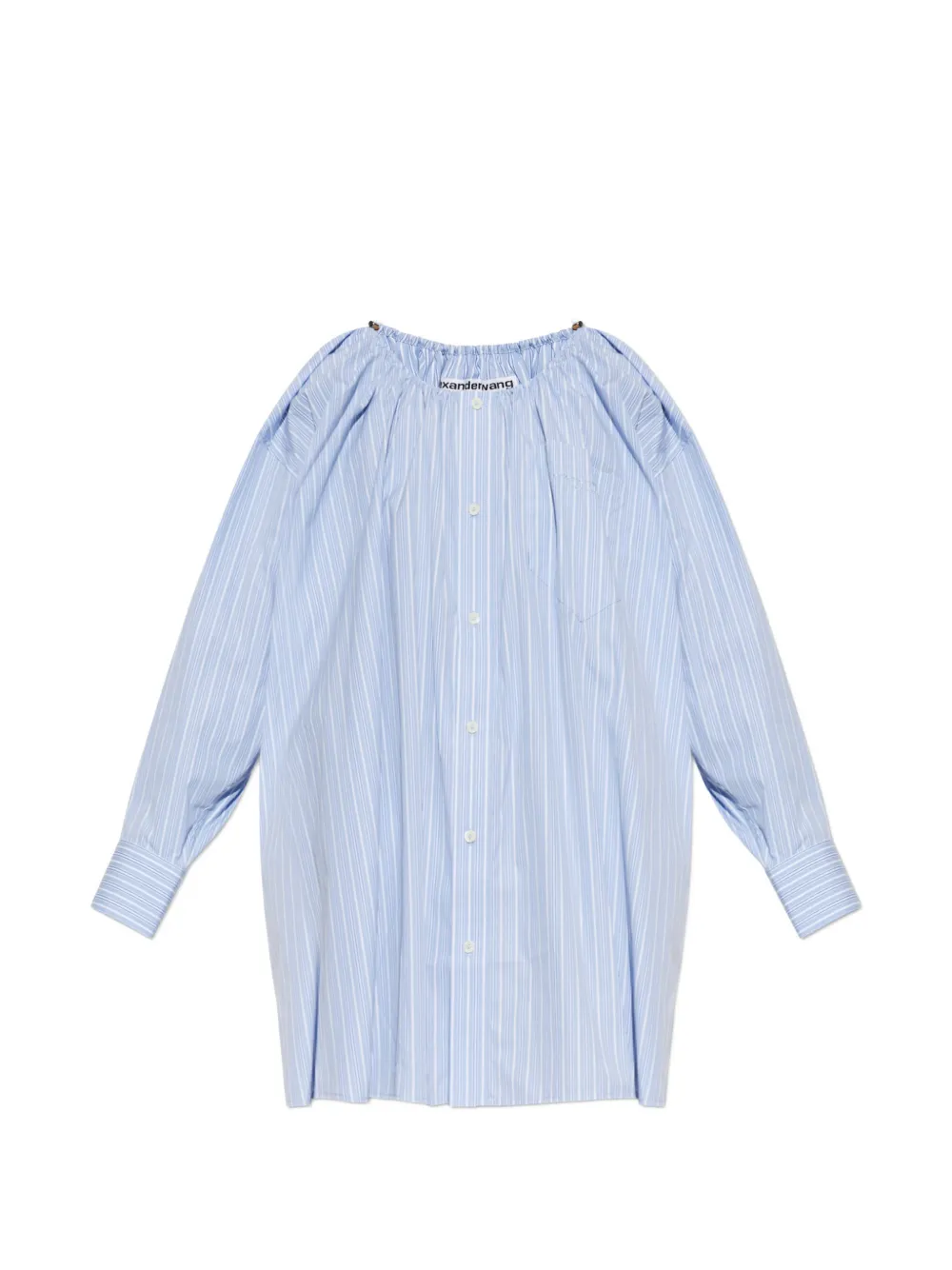 Alexander Wang striped off-shoulder dress - Blu