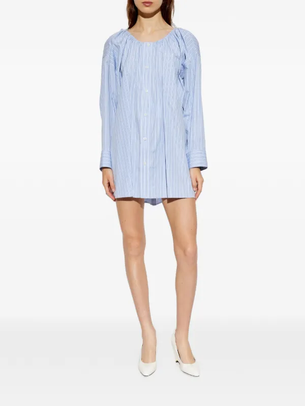 alexander wang shirt dress blue Bungee scoop-neck Mini | Tina Holly Couture BA005 subtype Fit & Flare color:PURPLE - GENTLE MAUVE mini length and ruched