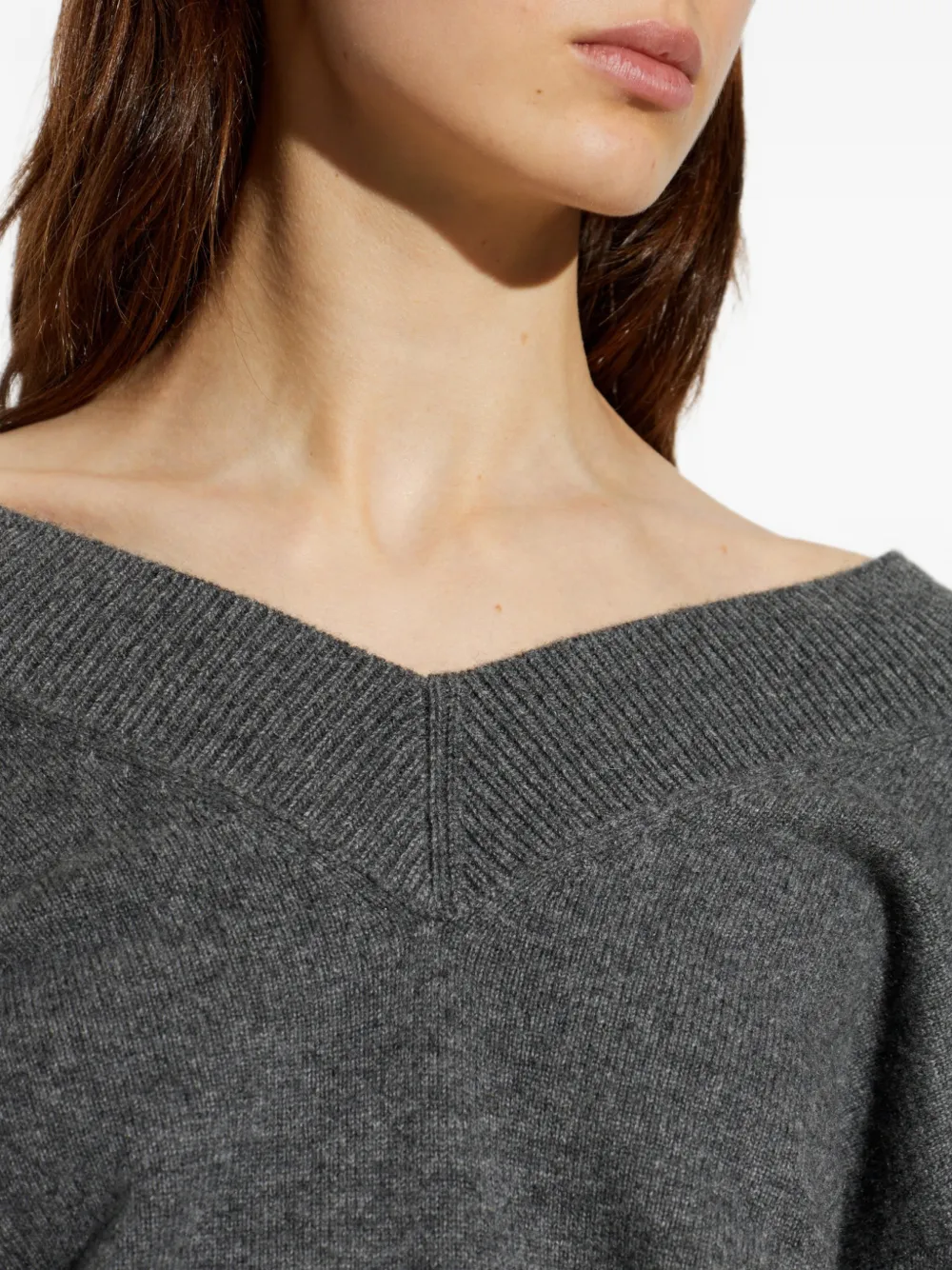 TOM FORD Off-shoulder trui met V-hals Grijs