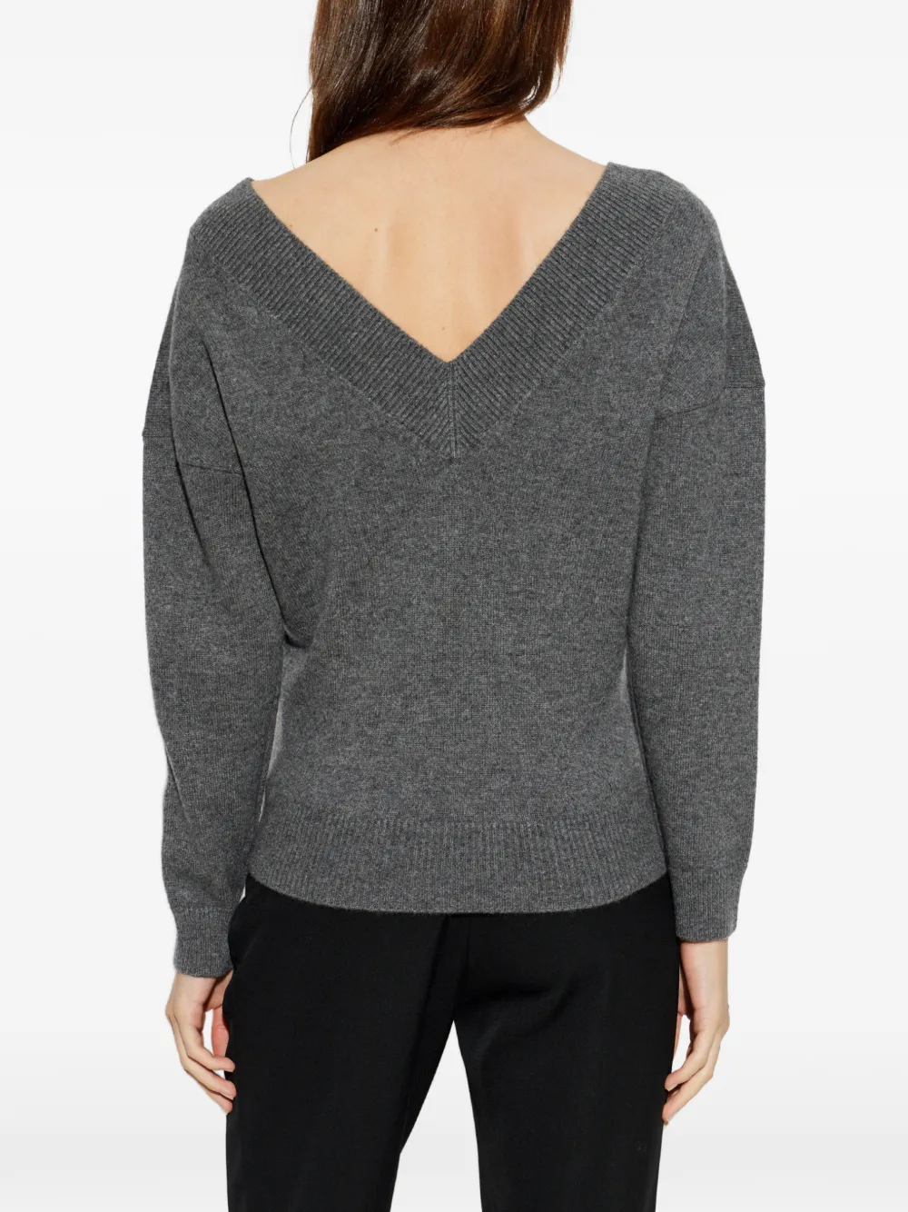 TOM FORD Off-shoulder trui met V-hals Grijs
