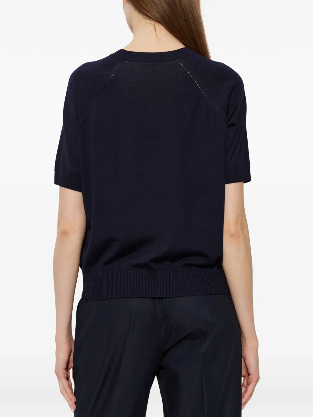 Moncler Wollen T-shirt met raglan mouwen Blauw