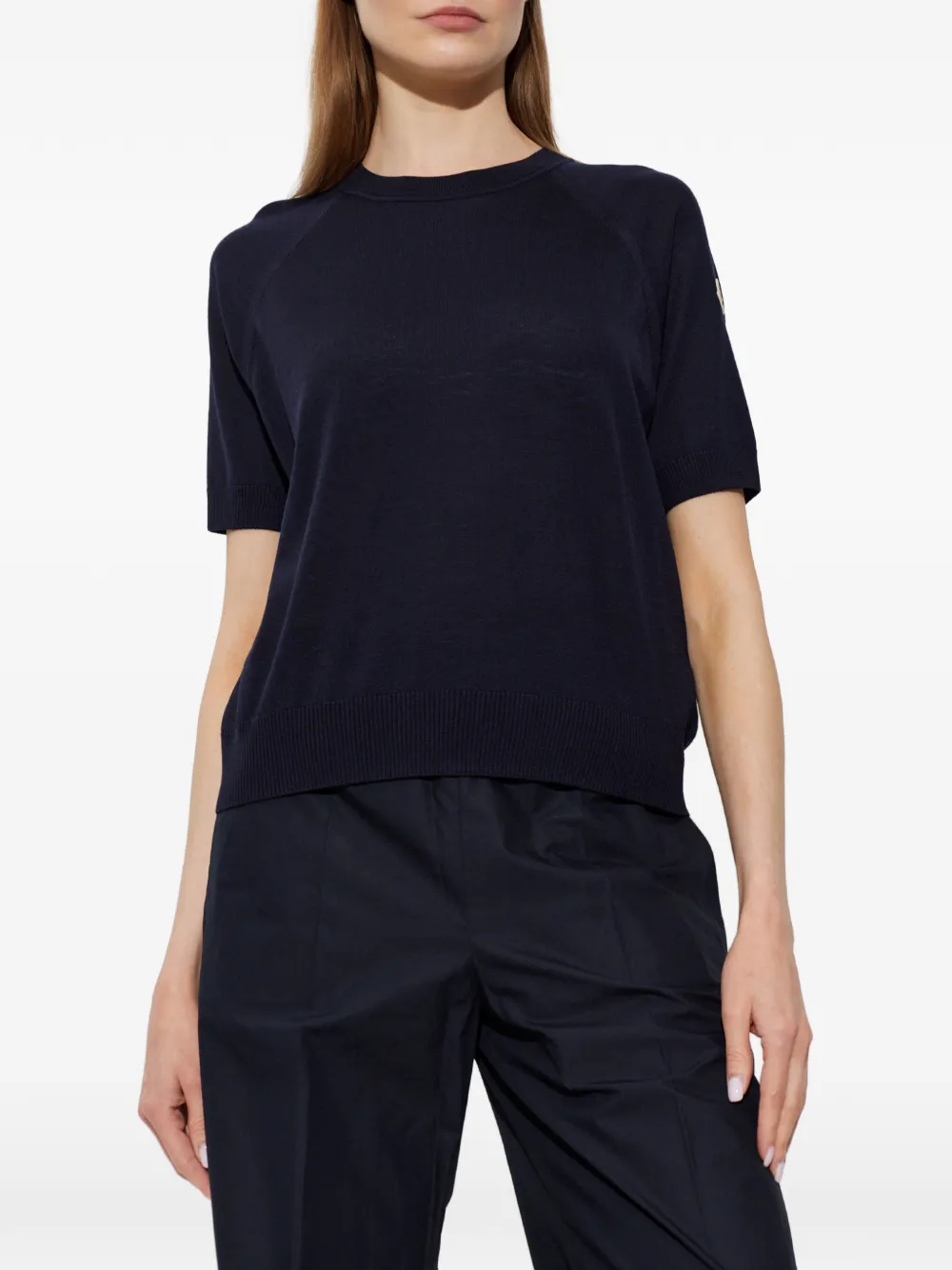 Moncler Wollen T-shirt met raglan mouwen Blauw