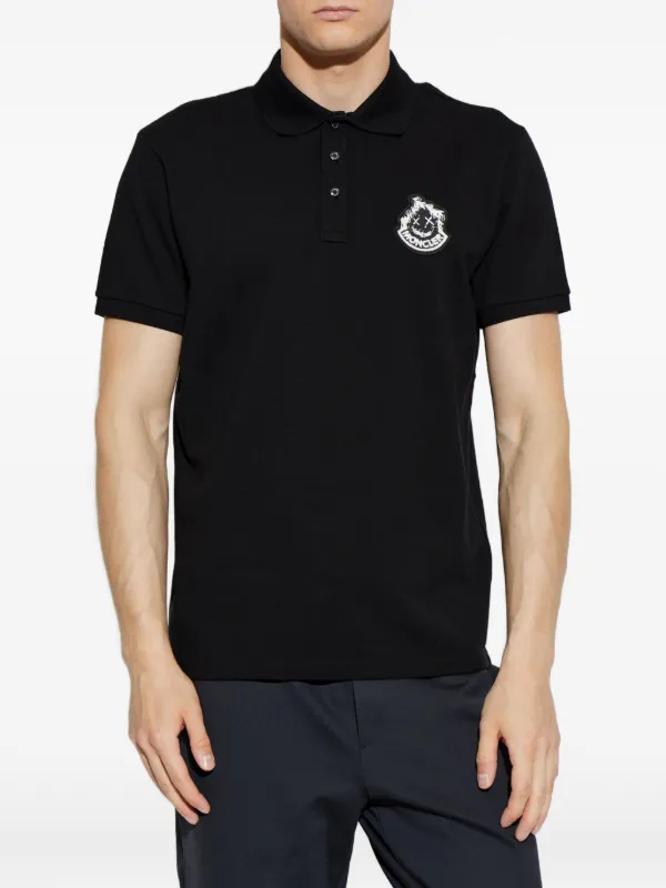 トップス MONCLER Logo Patch Polo Shirt Black S 36921236_69197226_600.jpg
