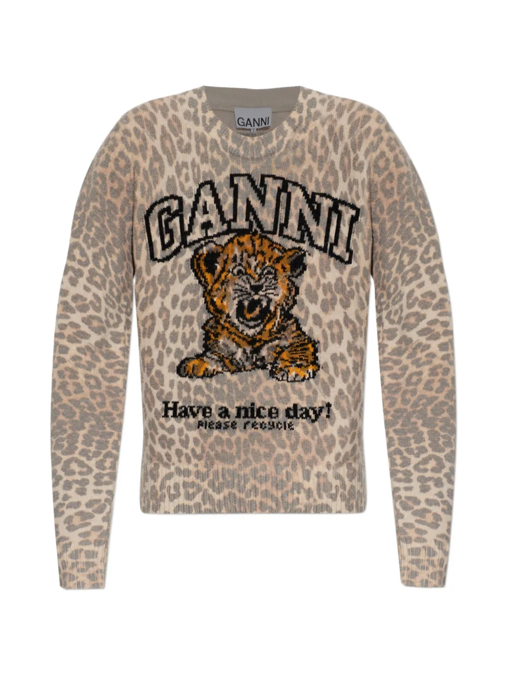 GANNI tiger-print sweater - Toni neutri