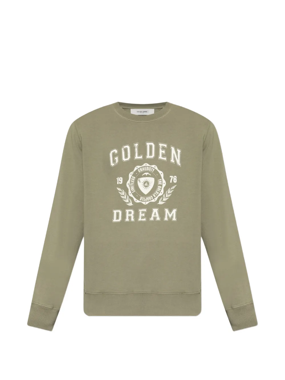 Golden Goose logo-print distressed-effect sweatshirt - Grün