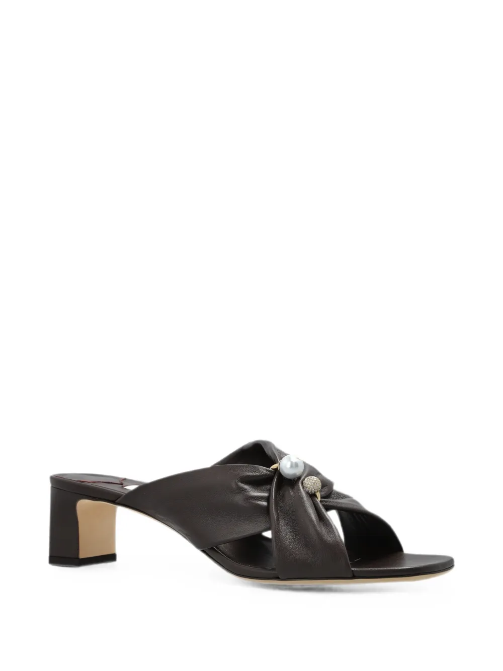 Jimmy Choo Rafi pearl-embellished leather sandals Bruin