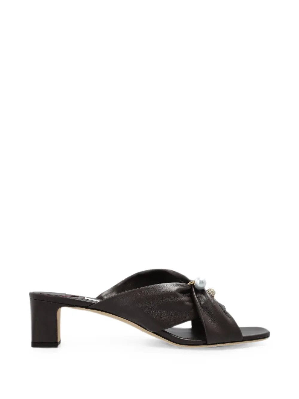 Jimmy Choo Rafi pearl-embellished leather sandals Bruin