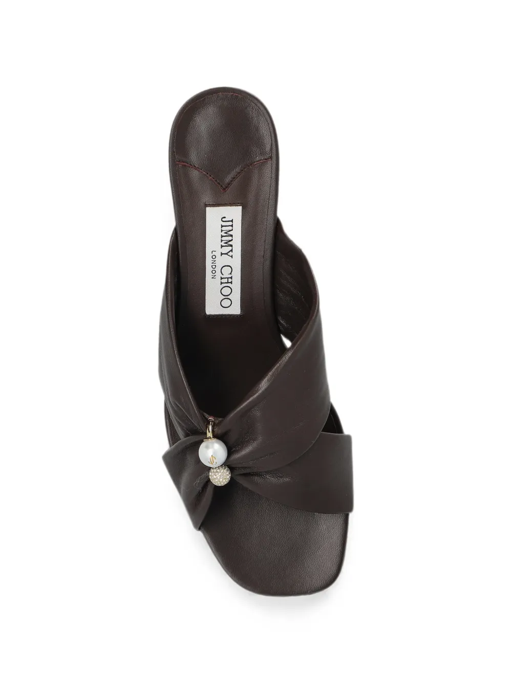 Jimmy Choo Rafi pearl-embellished leather sandals Bruin