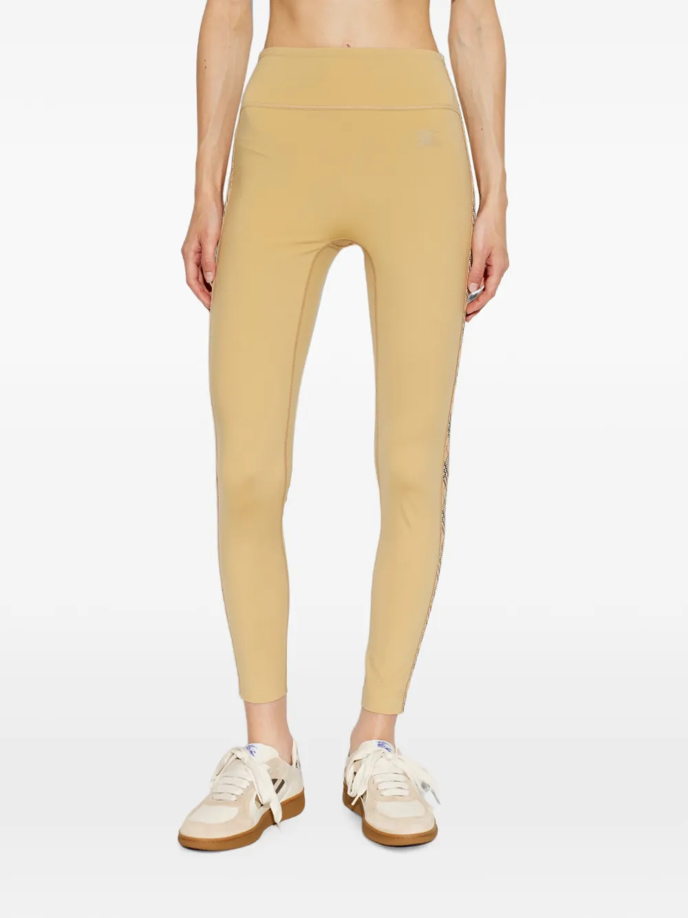 Burberry Legging met geruite afwerking Beige