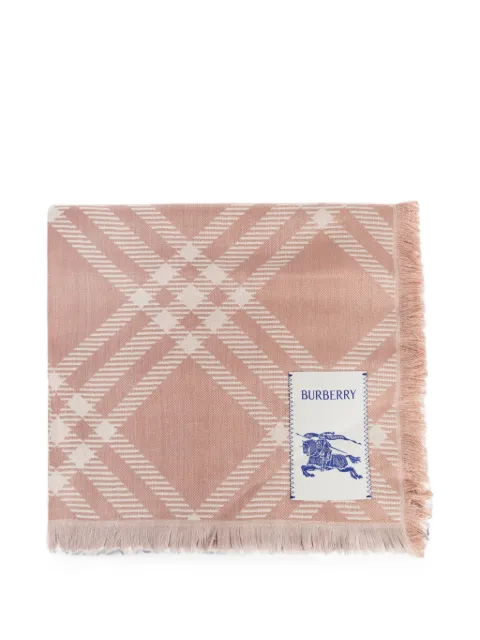 Burberry check frayed scarf