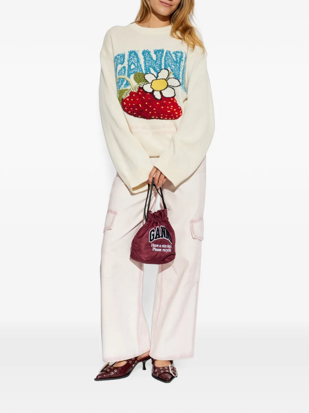 GANNI Cargo shorts Roze