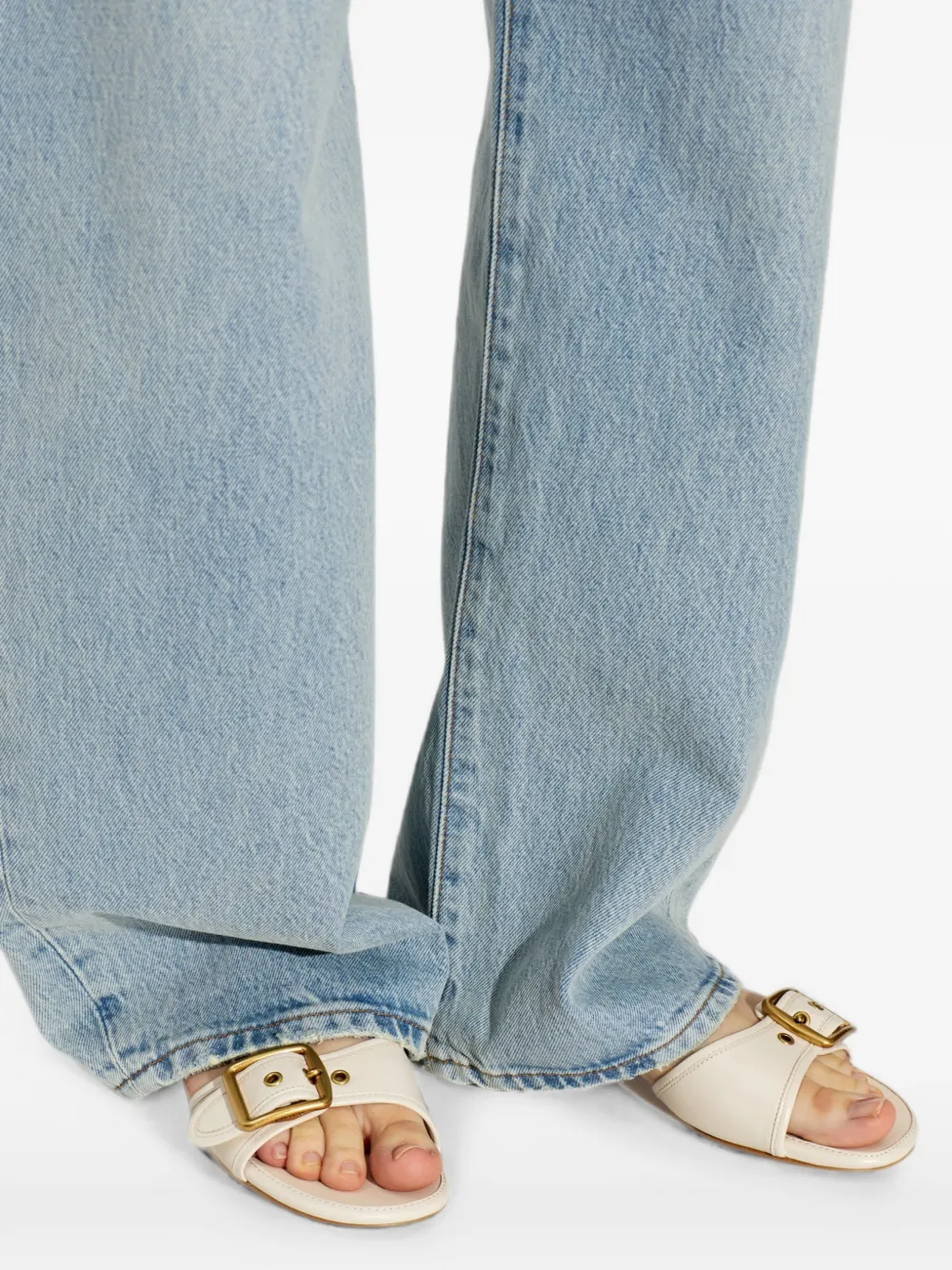 Coach Leren sandalen met gesp Beige