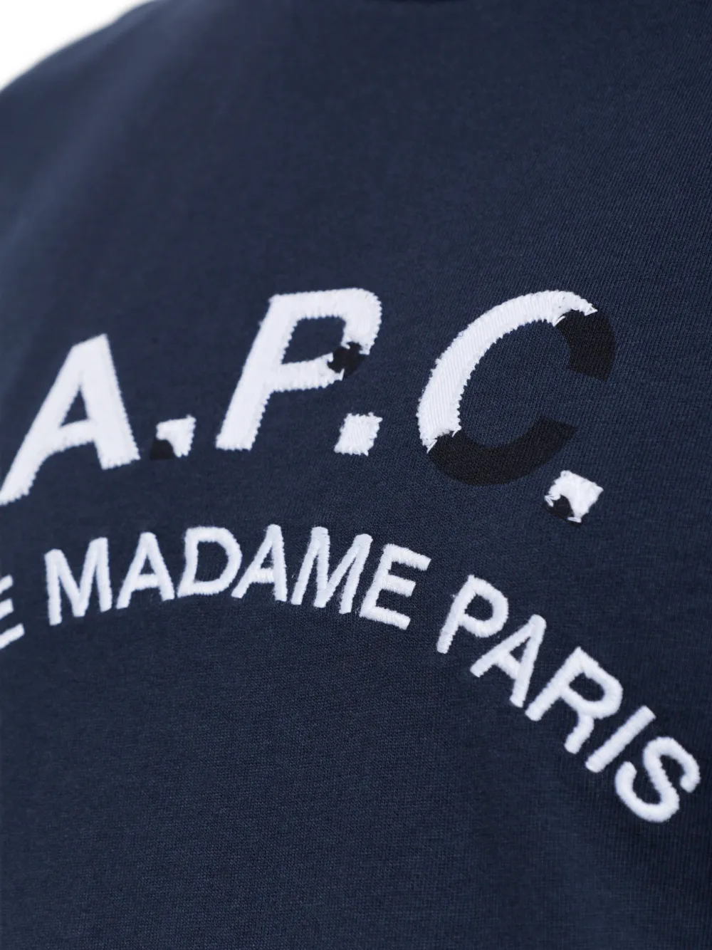 A.P.C. T-shirt met geborduurd logo Blauw