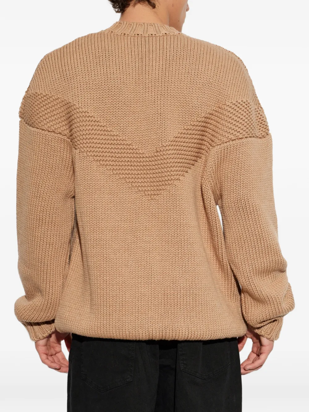 DSQUARED2 Gebreide sjaal met chevron streep Beige