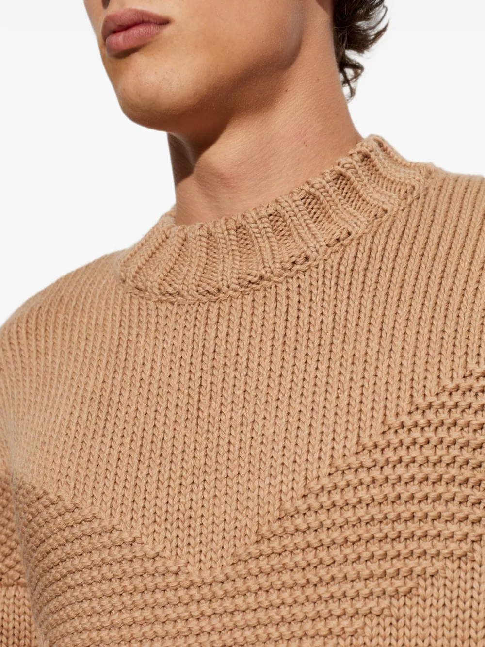 DSQUARED2 Gebreide sjaal met chevron streep Beige