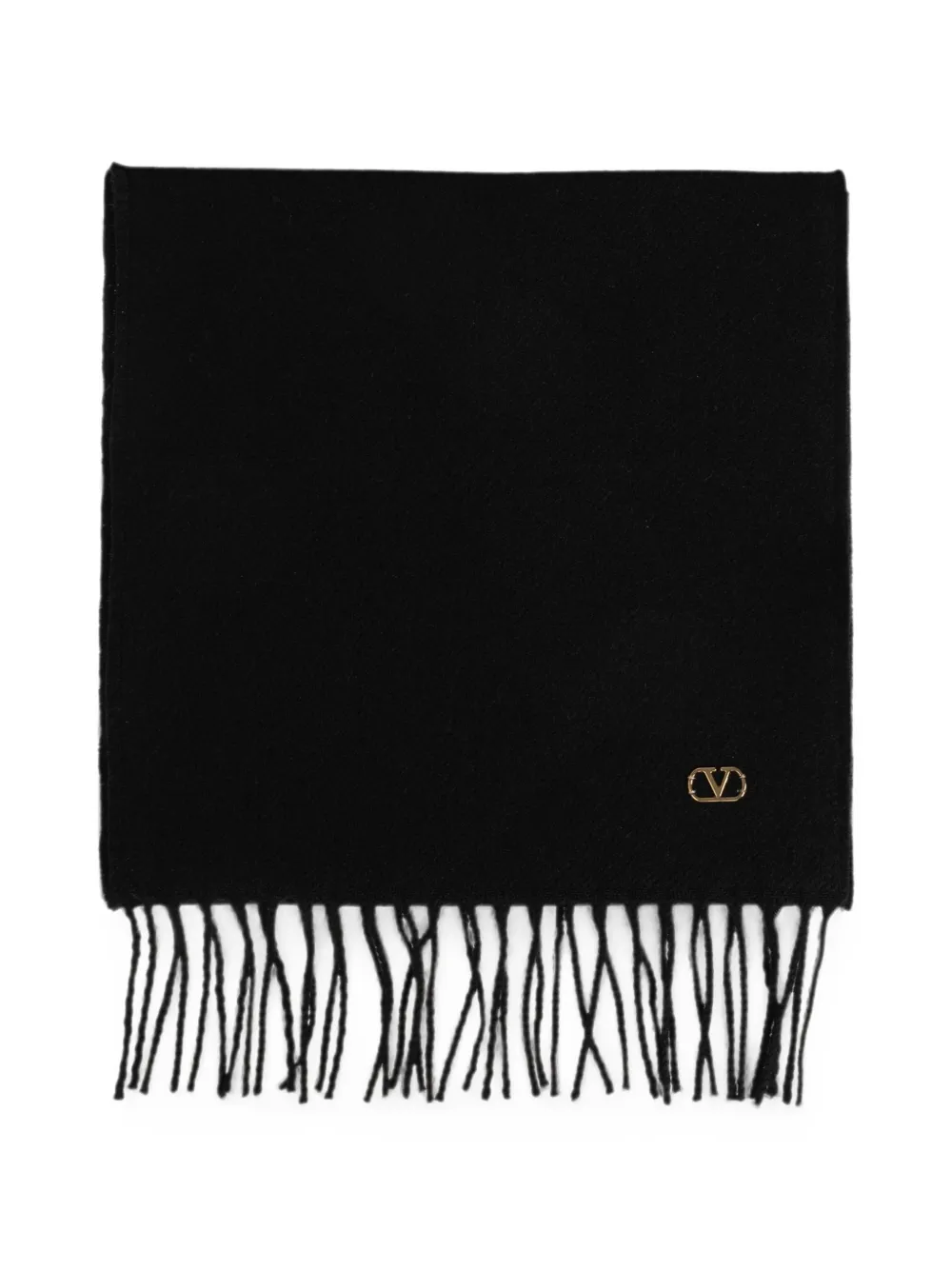 Valentino Garavani VLogo Signature fringed scarf - Schwarz