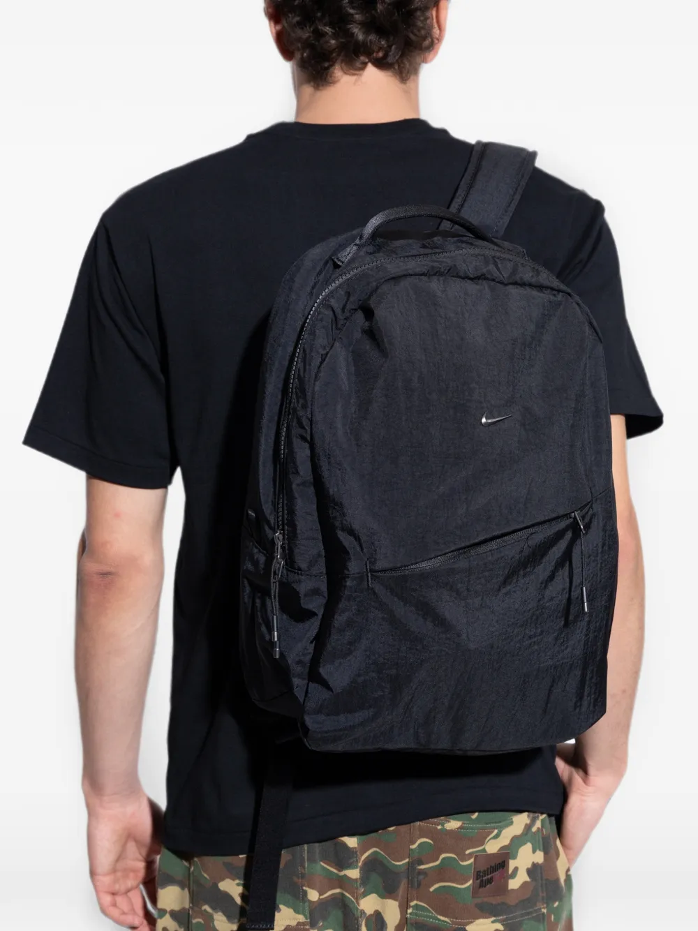 Nike logo-plaque backpack Zwart