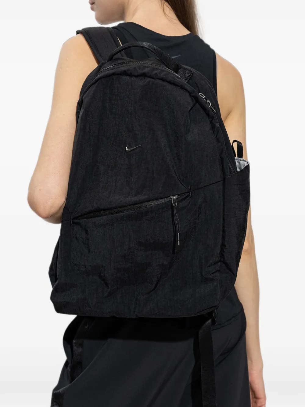 Nike logo-plaque backpack Zwart