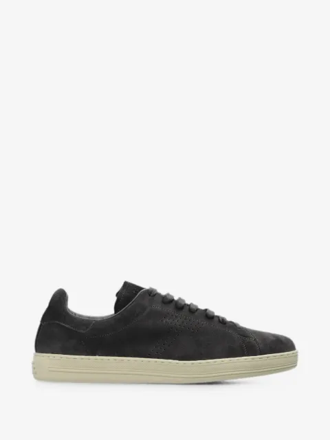 TOM FORD perforated-logo suede sneakers
