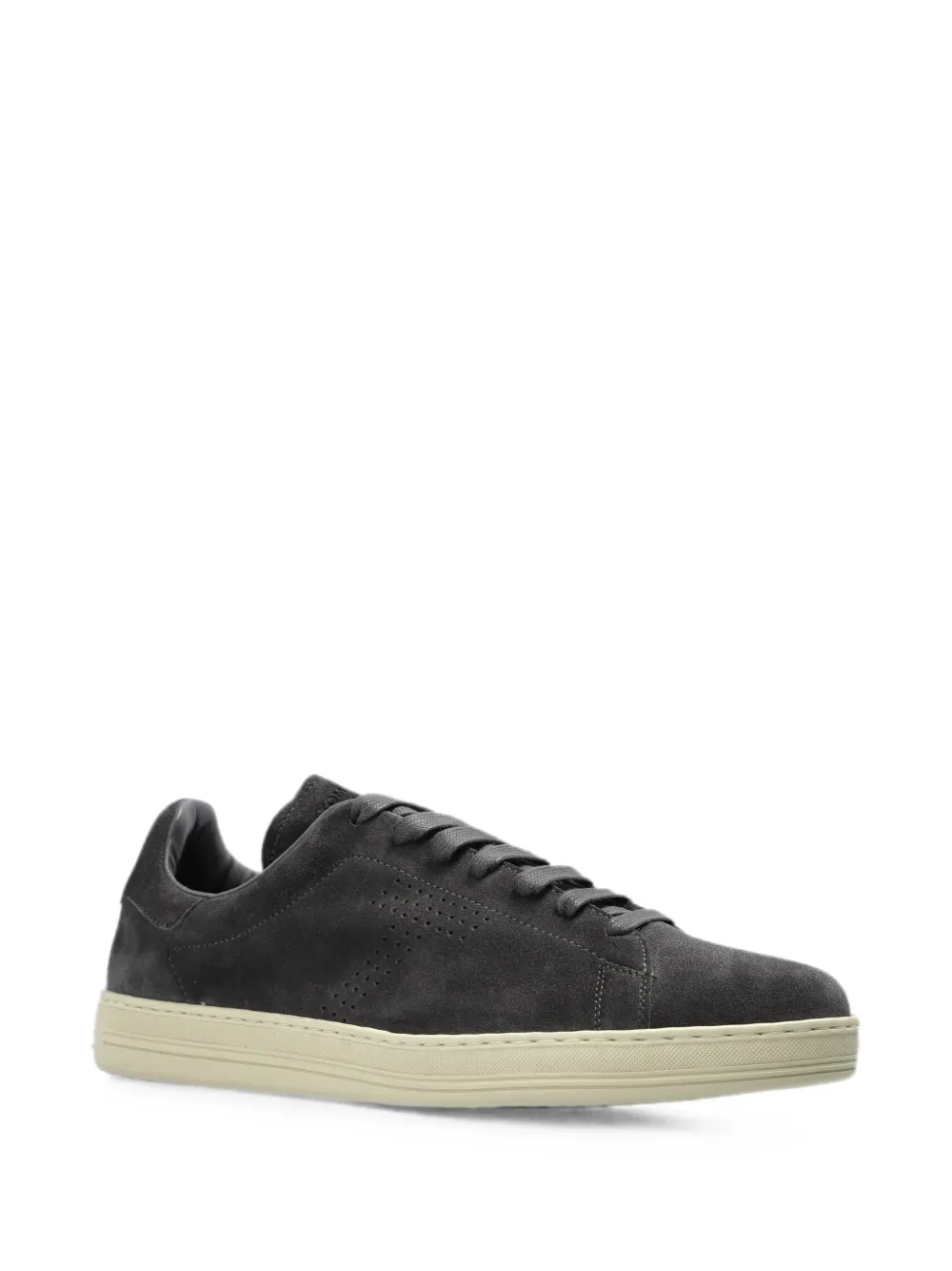 TOM FORD perforated-logo suede sneakers Grijs