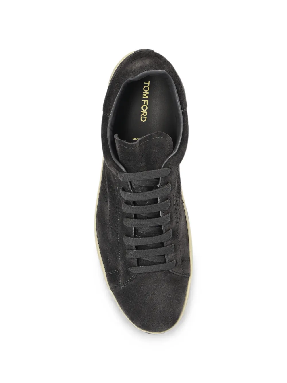 TOM FORD perforated-logo suede sneakers Grijs