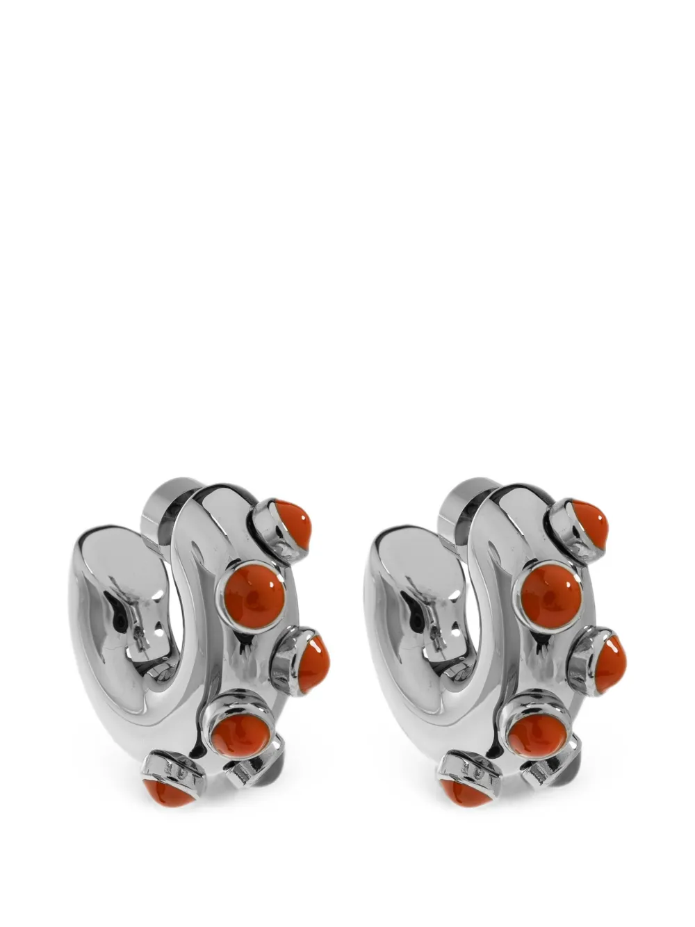 Marni bead-embellished hoop earrings - Silber