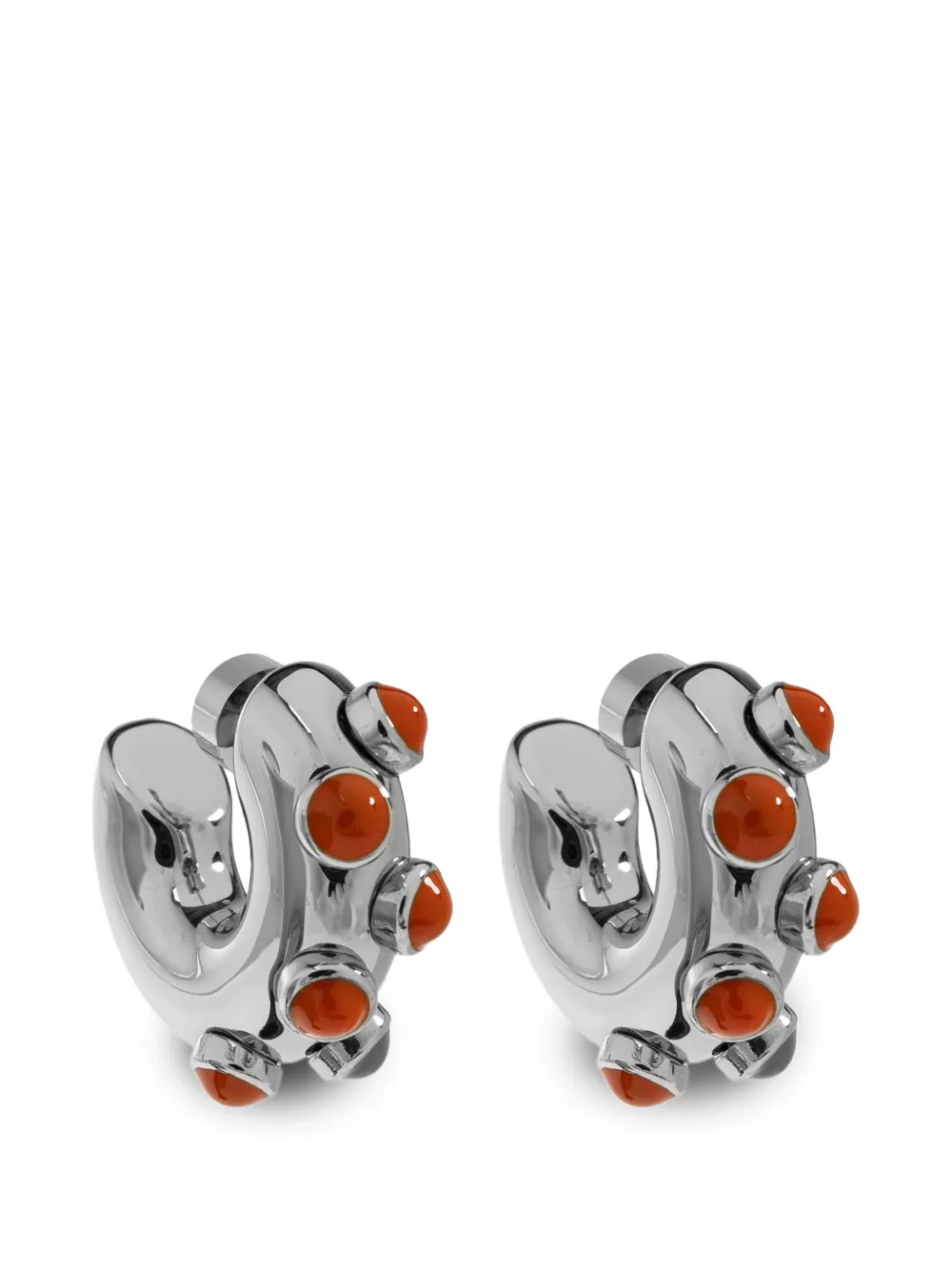 Marni bead-embellished hoop earrings - Argento