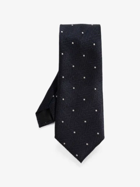 TOM FORD polka-dot herringbone-weave tie