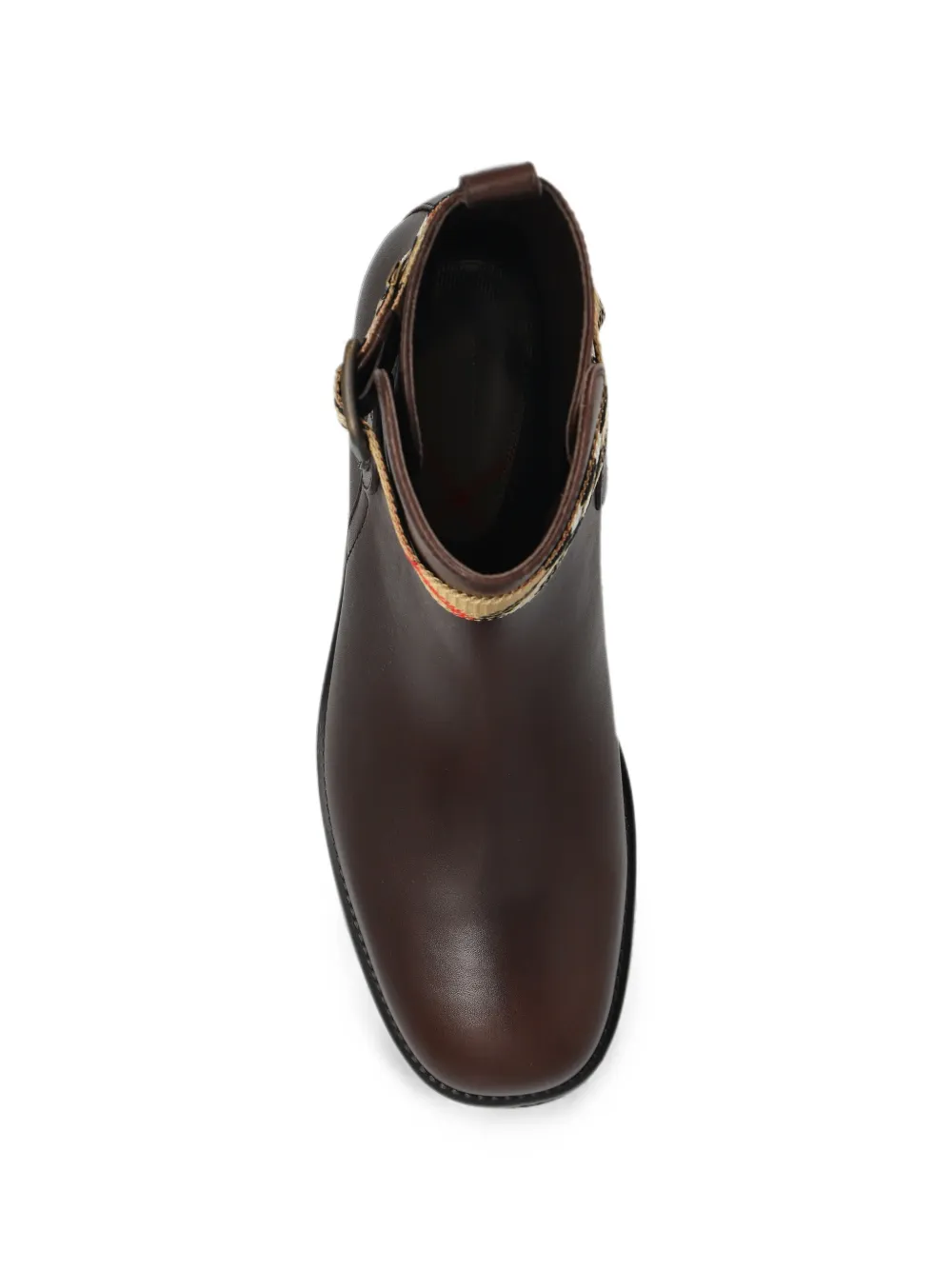 Burberry check-strap leather ankle boots Bruin