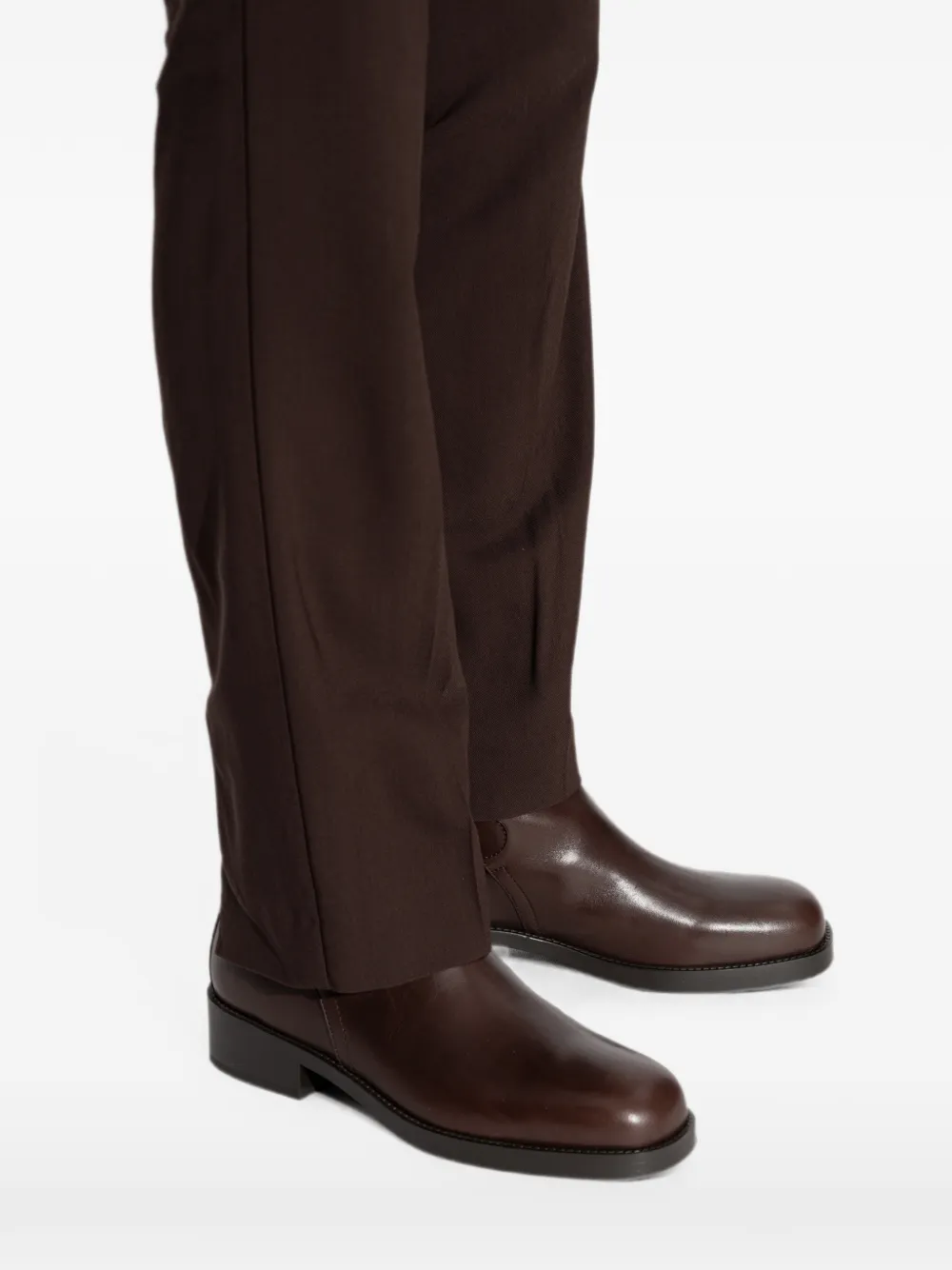 Burberry check-strap leather ankle boots Bruin