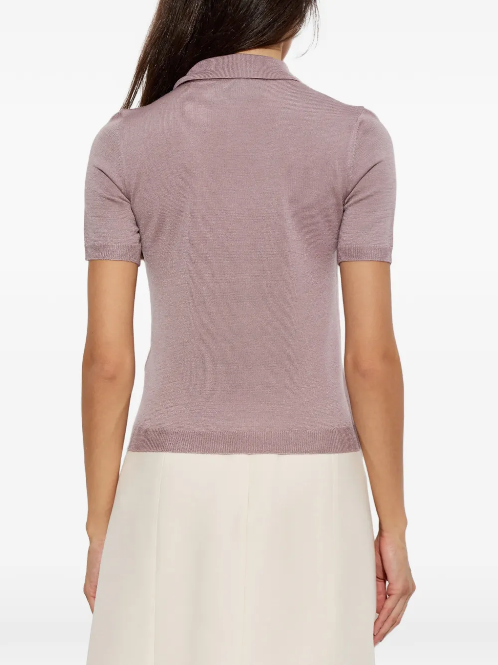 Valentino Garavani VLogo T-shirt met gestrikte hals Paars