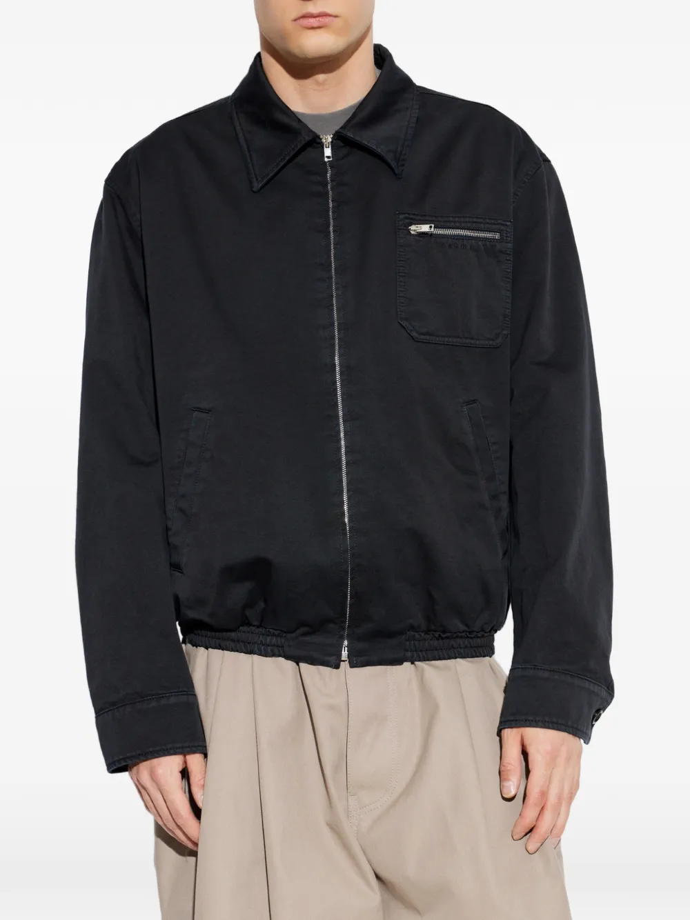Marni zip-up Cotton Jacket | Black | FARFETCH