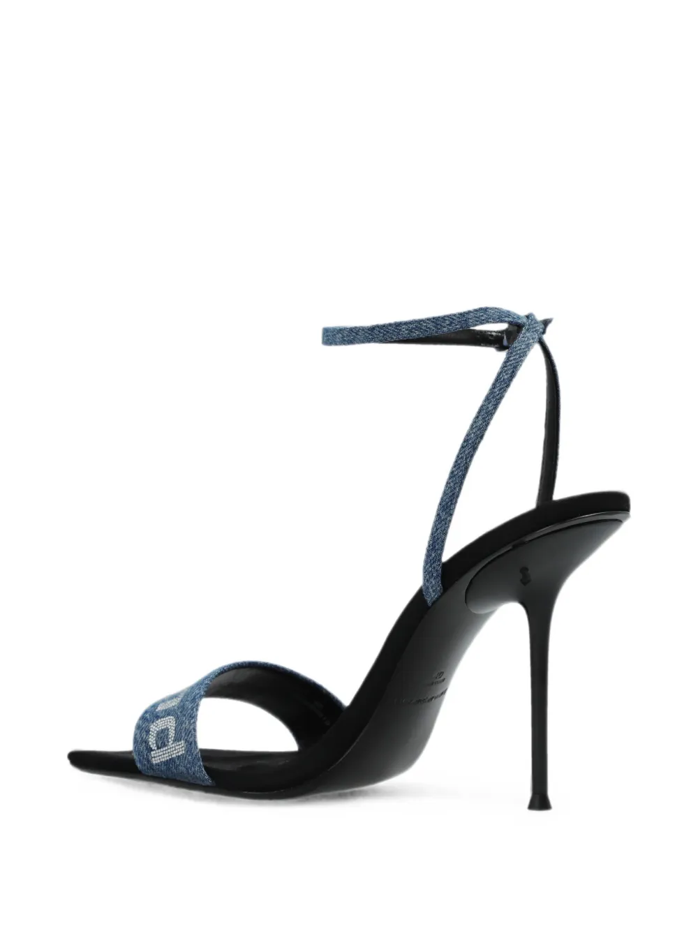 Alexander Wang Julie logo-embellished denim sandals Blauw