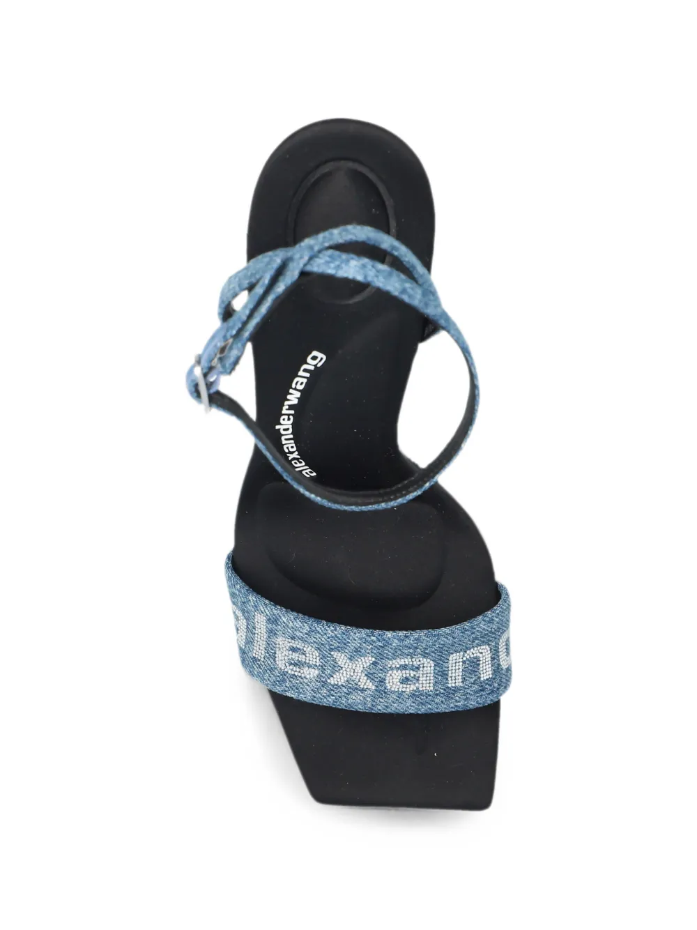 Alexander Wang Julie logo-embellished denim sandals Blauw